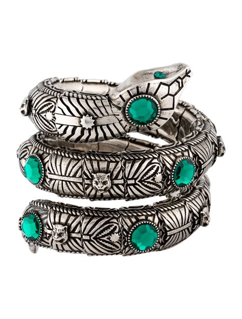 Gucci Leather Bracelet - Sterling Silver Wrap, Bracelets - GUC375693 ...