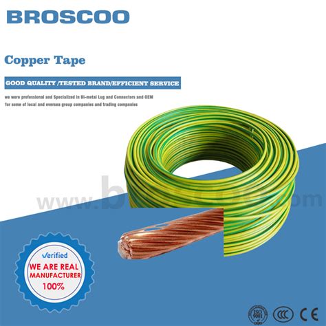 Earthing Insulated PVC Cables Copper Conductor BV Green And Yellow