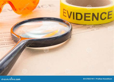 Magnifying Glass With Tool For Crime Scene Stock Image Image Of Scene Police 67003749