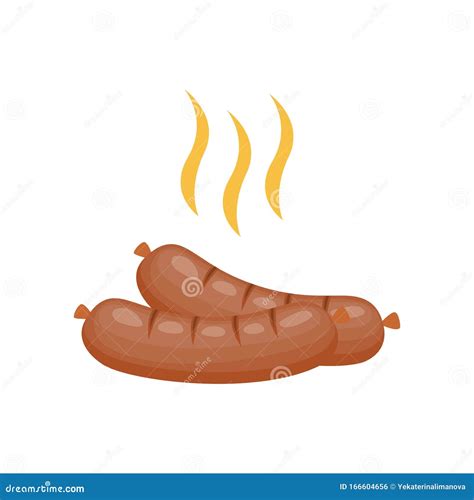 Grilled Sausages Bbq Stock Vector Illustration Of Cartoon 166604656