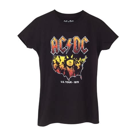 Ac Dc Us Tour Womens Black T Shirt Shop The Ac Dc Official Store