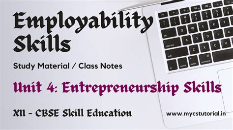 Class Xii Employability Skills Notes Unit Entrepreneurship Skills