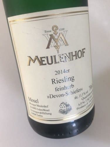 Meulenhof Devon Schiefer Riesling Feinherb Vivino Us