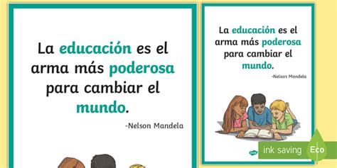 Póster DIN A2 La educación es el arma más poderosa Education is the Most