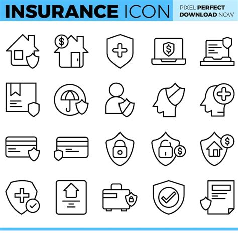 Premium Vector Vector Insurance Icon Set