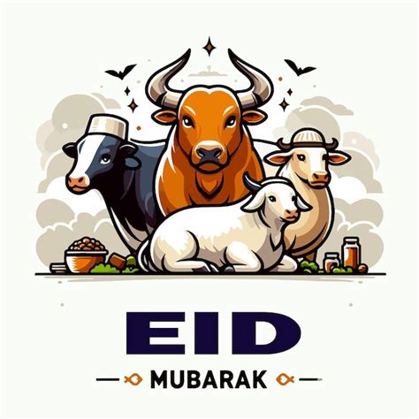 Festa Di Eid Al Adha Mubarak Sfondo Islamico Vettore Premium Generato