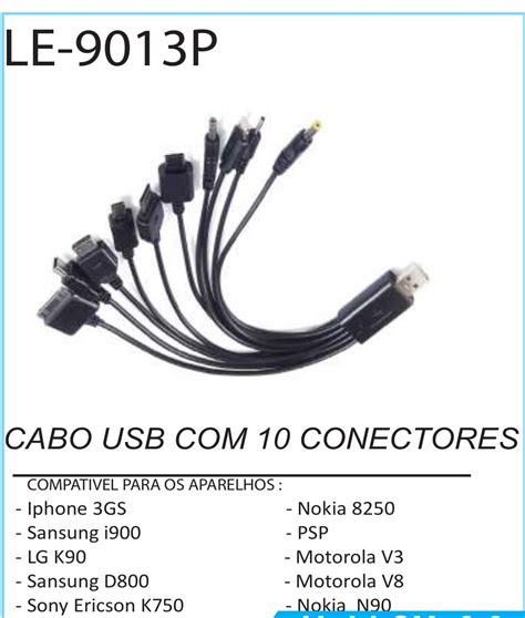 Cabo Usb Universal Le P Lb Eletr Nicos E Acess Rios