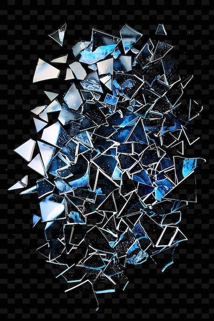 Premium Psd Illuminated Glass Shards Arranged In A Mosaic Shattered Glas Y2k Texture Shape