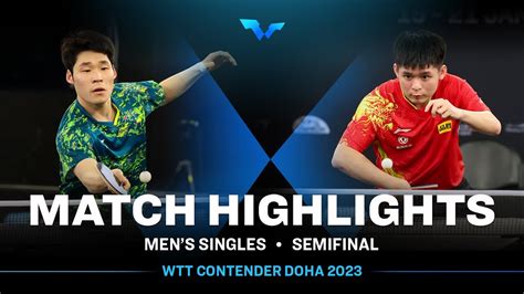 Jang Woojin Vs Lin Shidong MS SF WTT Contender Doha 2023 YouTube