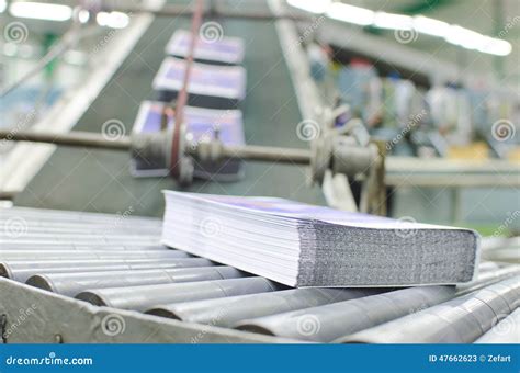 Print Shop Press Printing Finishing Line Stock Image Image Of