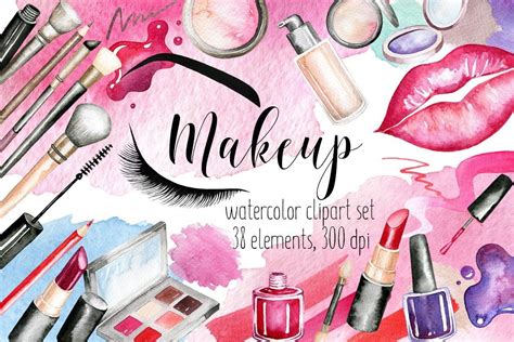 Watercolor Makeup Clipart Graphic By Simple Wishes Art · Creative Fabrica