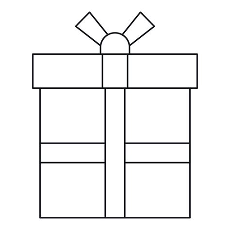 Gift box icon, outline style 14936449 Vector Art at Vecteezy