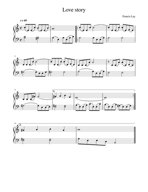 Love Story Piano Sheet Music Free Printable - Printable Templates