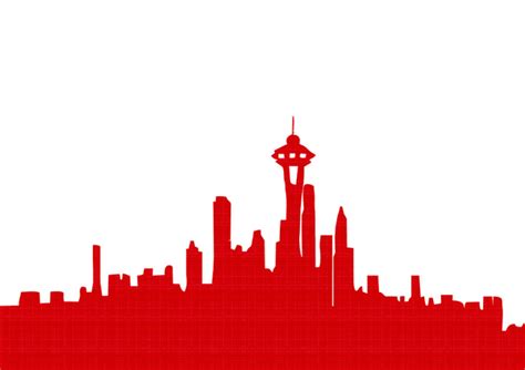 Seattle Skyline Outline | Free Printable Cityscape Silhouette