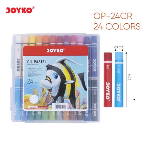 Jual Krayon Minyak Joyko 24 Warna OP 24CR Oil Pastel Crayon Round