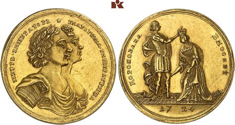 Peter I der Große 1682 1725 Goldmedaille 1724 Diakov vgl 60 4