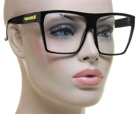 Oversized Clear Lens Eyeglasses Men Women Fashion Retro Black Square