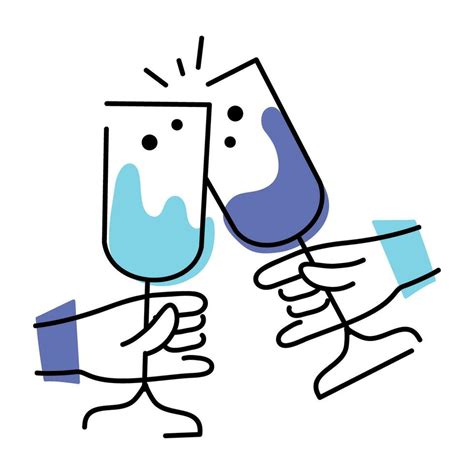 Catchy Doodle Icon Of Wine Cheers 29594449 Vector Art At Vecteezy