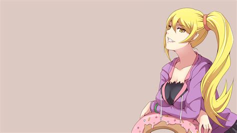 3840x2160 Anime Anime Girls Oshino Shinobu Long Hair Blonde Monogatari