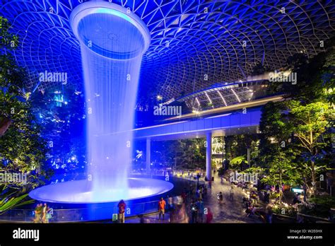 Night view lighting display in Jewel Changi Airport , Singapore Stock Photo - Alamy