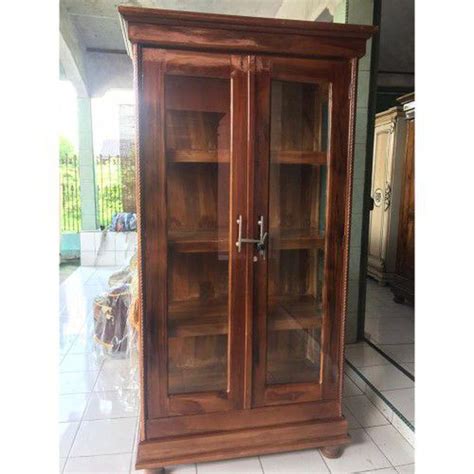 Lemari Kayu 2 Pintu Full Kaca