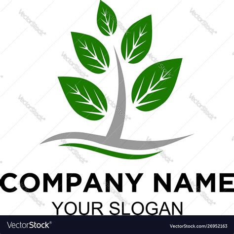 Simple life tree logo design Royalty Free Vector Image