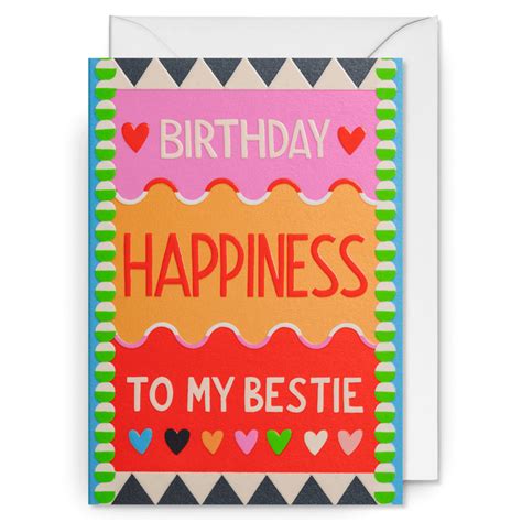 Happy Birthday Bestie Greetings Card Bam Store Space