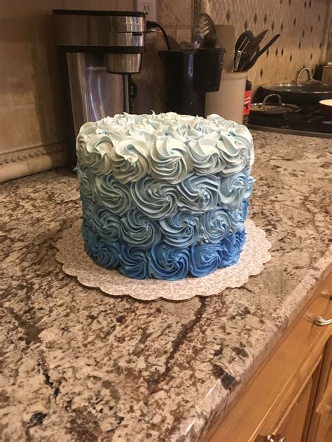 Blue Ombré Cake Ombre Cake Cake Desserts