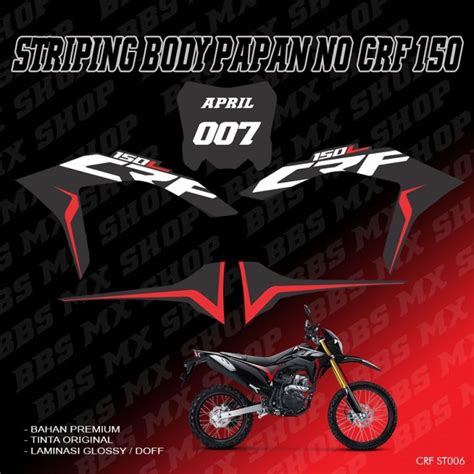 STRIPING BODY PAPAN NO CRF 150 L GLOSY PREMIUM CUSTOM Sticker Setiker