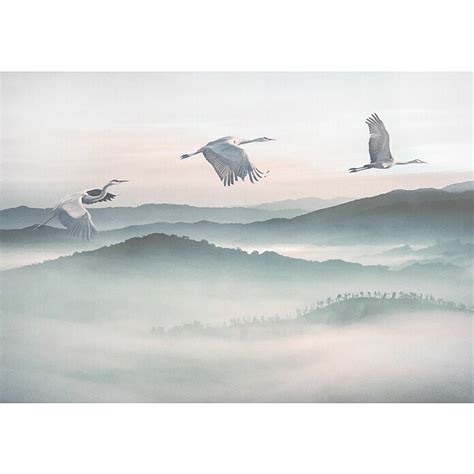 Komar Ink Fototapete Mystic Cranes 8 Tlg B X H 400 X 280 Cm Vlies