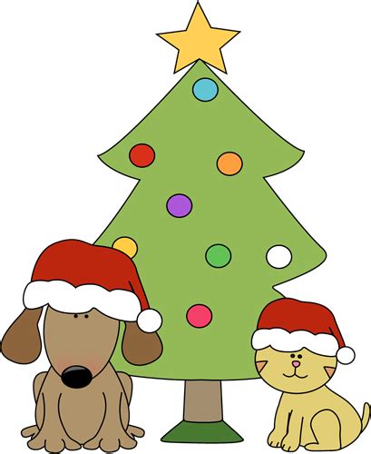 Christmas dog and cat with Christmas tree. There are more Christmas cat and dog clip art images ...