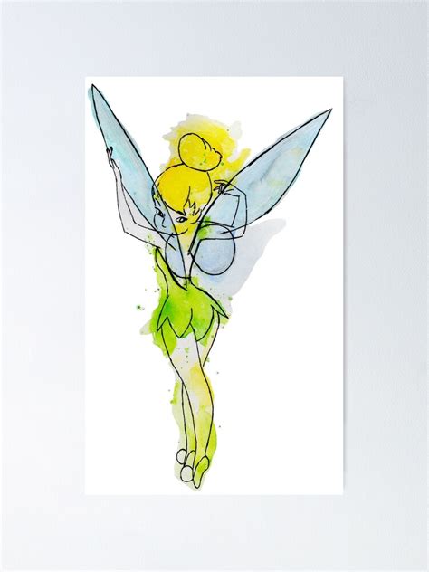 Tinkerbell Watercolor Poster By KepXcat Redbubble