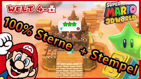 Welt 4 Schloss Alle Sterne Und Stempel Super Mario 3D World YouTube