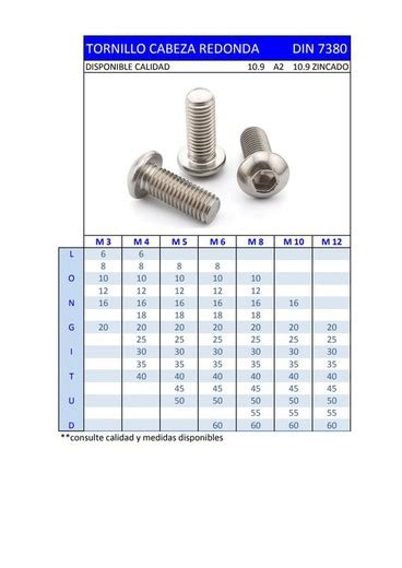 Tornillo Din 7380 Cabeza Redonda Con Allen Interior Din 7380 Sumtallfer Tornillo Cabeza Redonda