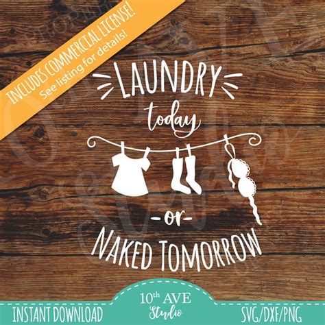 Laundry Today Or Naked Tomorrow SVG DXF PNG Clipart And Cut Etsy