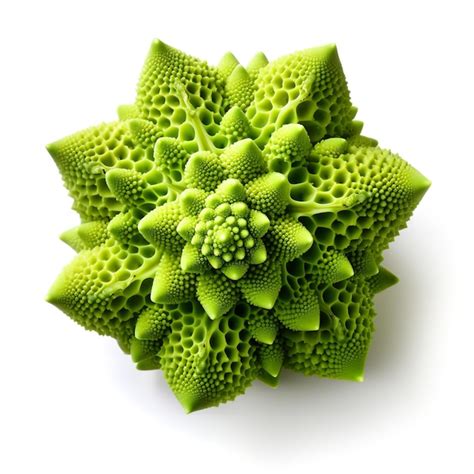 Beautiful Romanesco Broccoli Isolated On White Background Premium AI