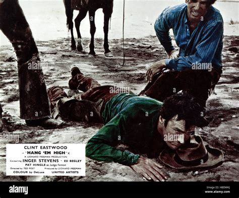 HANG EM HIGH From Left Clint Eastwood Bruce Dern 1968 Stock Photo