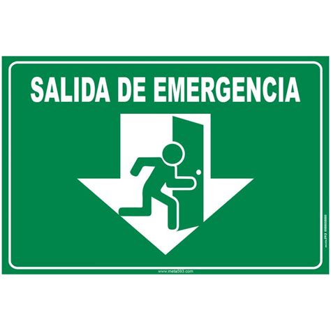 Salida De Emergencia Flecha Abajo Meta593