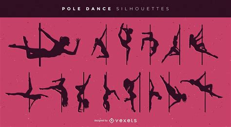 Sexy Pole Dance Pack Silhouette Vector Download