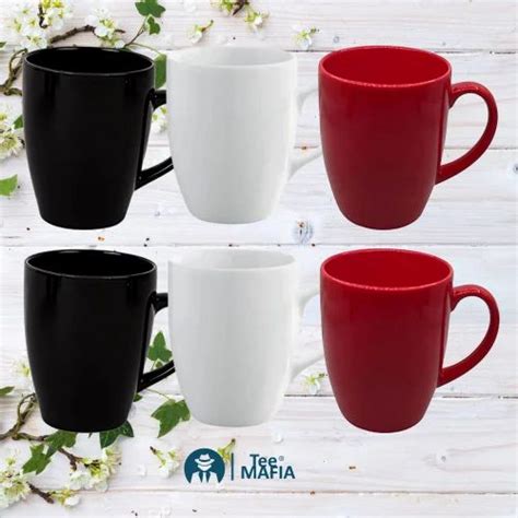 White Ceramic Sublimation Conical Mug Capacity 360ml Size Dimension