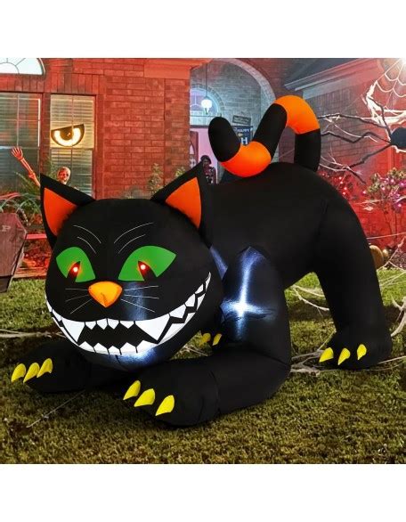 COMIN 6 FT Halloween Inflatables Black Cat Outdoor Decorations ...