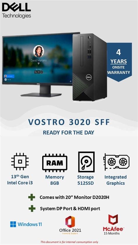 Small Dell Vostro Desktop Sff Inches Core I At In