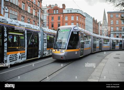 Luas Tram In Dublin City Centre Dublin Ireland Stock Photo Alamy