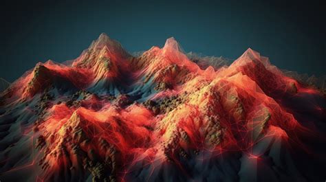 Low Poly Topographic Mountain D Rendered Mesh Terrain Backgrounds