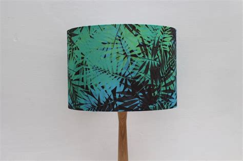 Green Jungle Lampshade Tropical Palm Fabric Lamp Shade Etsy