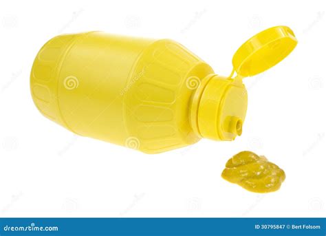 Mustard Spilling From Bottle Stock Image Image Of Background Side