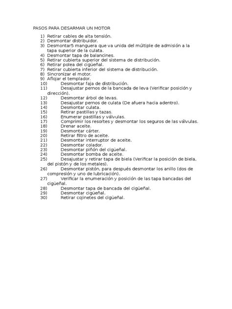 PDF Pasos Para Desarmar Un Motor DOKUMEN TIPS