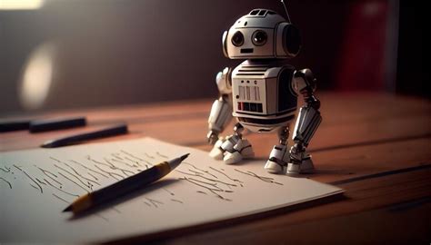 Premium Photo | AI writer robot writing like a human author or blogger Generative Ai