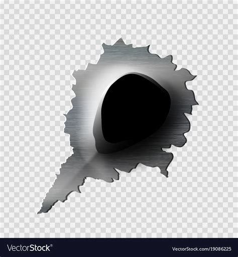 Ragged Bullet Hole Torn In Ripped Metal Royalty Free Vector