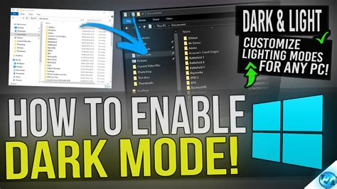 How To ENABLE Dark Mode OR Custom Lighting Modes In Windows 10 YouTube